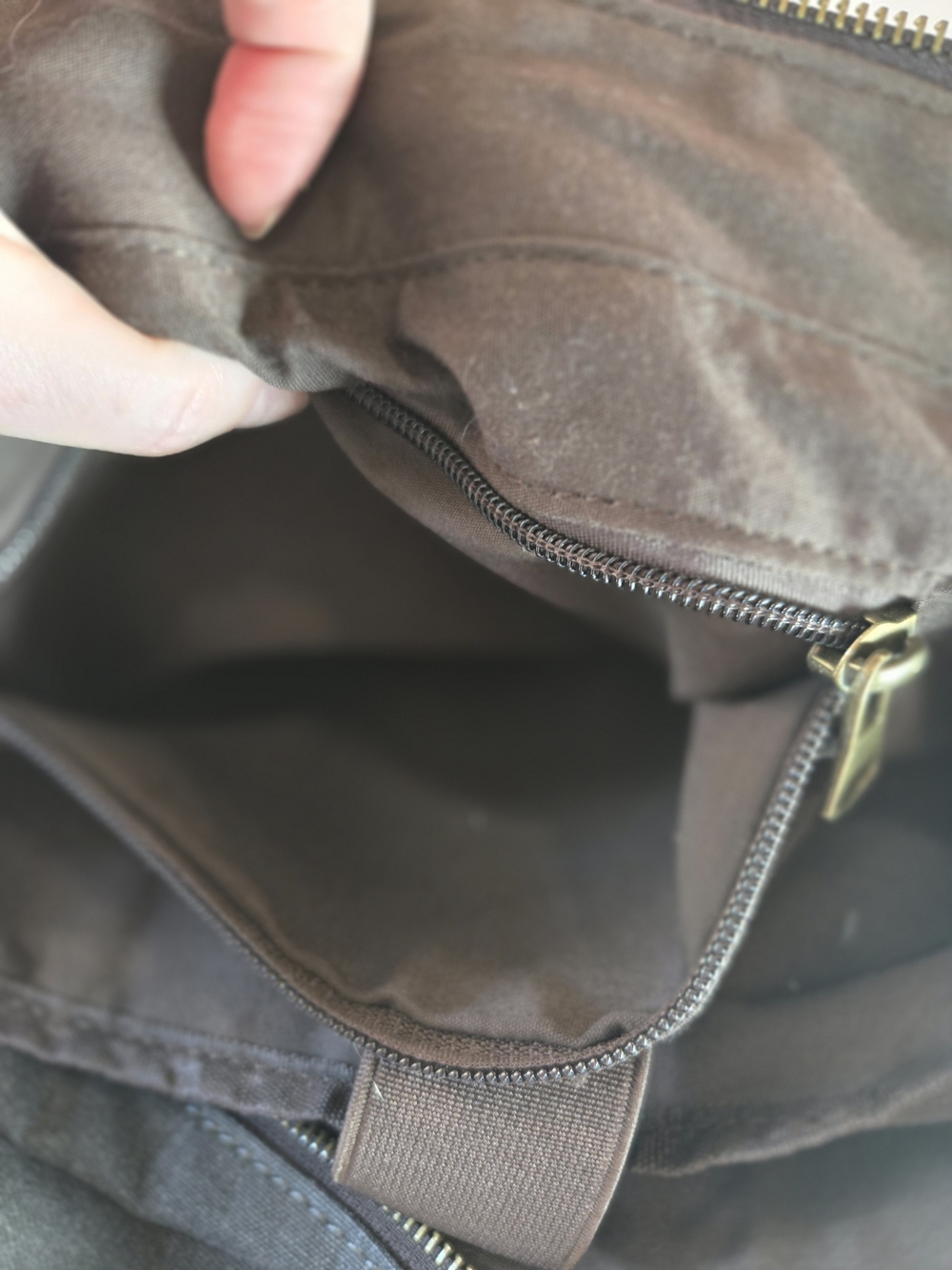 Leather-Trim Canvas Messenger Bag for Men - Brown & Gray - Picture 11 of 16